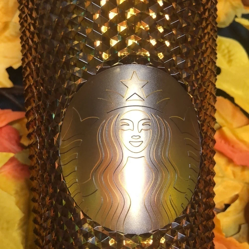 NWT STARBUCKS 50th ANNIVERSARY IRIDESCENT HONEYCOMB STUDDED TUMBLER 24OZ Defect